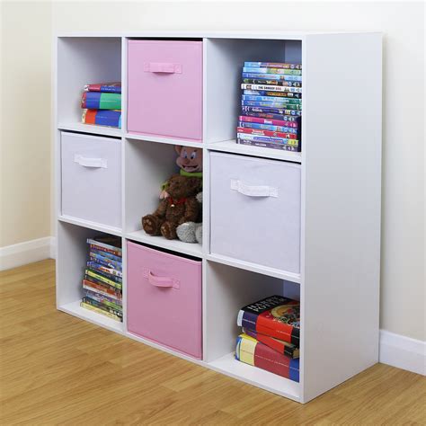 9 Cube Kids Pink & White Toy/Games Storage Unit Girls/Boys Bedroom Shelves/Boxes | eBay