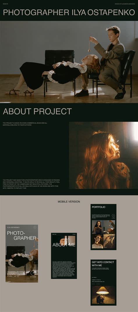 WEBSITE FOR PHOTOGRAPHER / WEBDESIGN on Behance