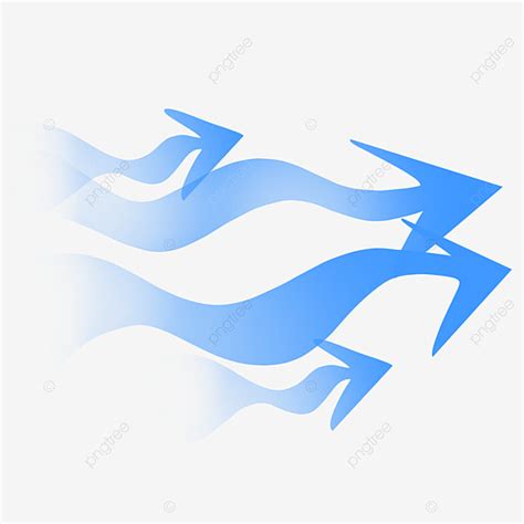 Wave Arrow Clipart PNG Images, Blue Wave Flow Gradient Arrow, Airflow ...