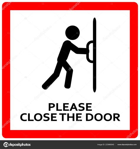 Close Door Sign Keep Door Closed Sign Stock Vector by ©Lucaso 223969040