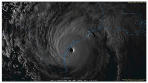 GOES-16 Satellite Imagery and Infrared Imagery of Hurricane Harvey ...