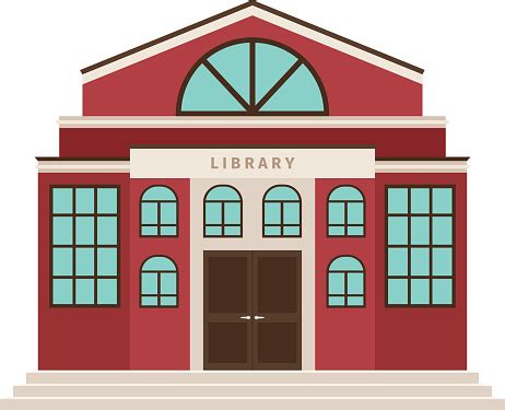 Red Library Cartoon Building Icon Stock Illustration - Download Image Now - iStock