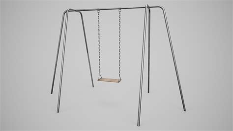 Set of 3 Painted Playground Swings - 3D Model by iQuon