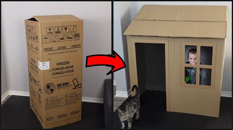 DIY I How To Make a Cardboard House Playhouse - YouTube