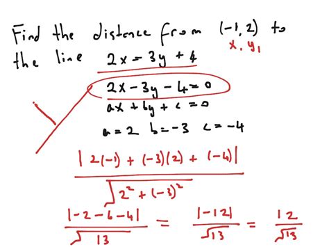 Perpendicular distance from point to line | Math | ShowMe