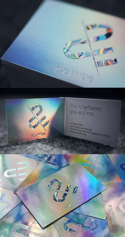 Super Shiny Holographic Foil Business Card Design: | Foil business cards, Business card design ...