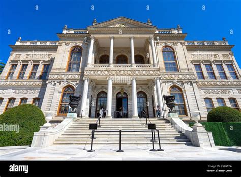 Exterior view of Dolmabahce Palace Selamlik Building. Dolmabahce is the ...