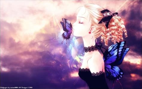 anime girls, Anime, Original characters, Closed eyes, Butterfly HD Wallpapers / Desktop and ...