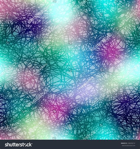 Seamless Background Pattern. Sea Green Blur Pattern With Doodles. Stock ...