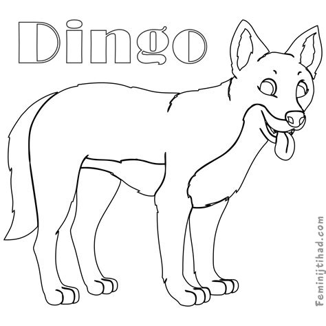 Easy Dingo Coloring Pages PDF - Coloringfolder.com