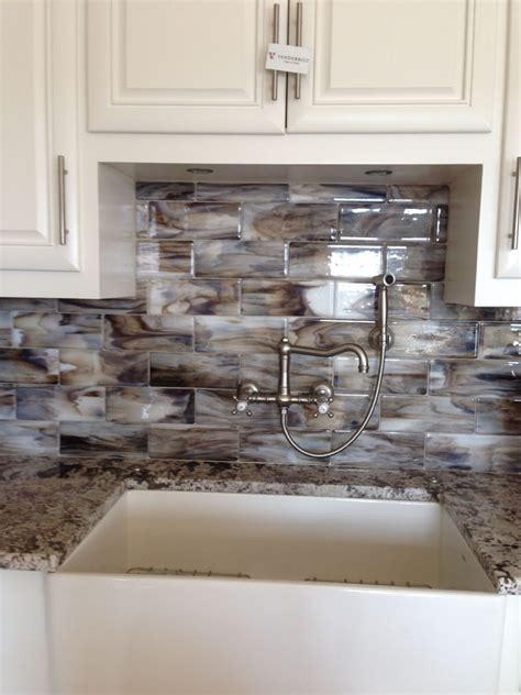 Fused Glass Streaky Brown Subway Tile for Kitchen Backsplash | Designer ...