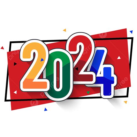 Colorful 2024 Year, Coloroful, 2024, Year PNG and Vector with Transparent Background for Free ...