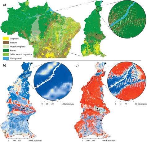 Example of modelling results on a regional and local scale. (a) Shows... | Download Scientific ...