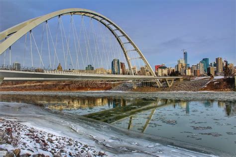 Winter River Valley in Edmonton Stock Image - Image of view, bridge ...