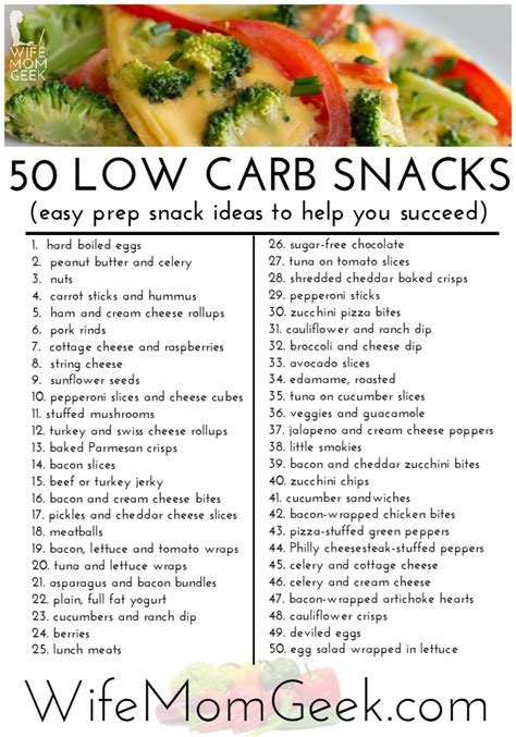 50 Easy Prep Low Carb Snack Ideas - These are so good you won't want to cheat! # ...