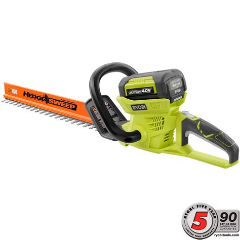 Ryobi Hedge Trimmer 24" Cordless 40V Lithium-Ion (Battery and Charger ...