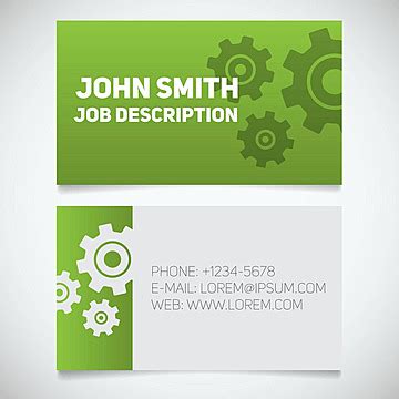 Gears Logo Business Card Template For Mechanicians Watchmakers Machinists And Cogwheel ...