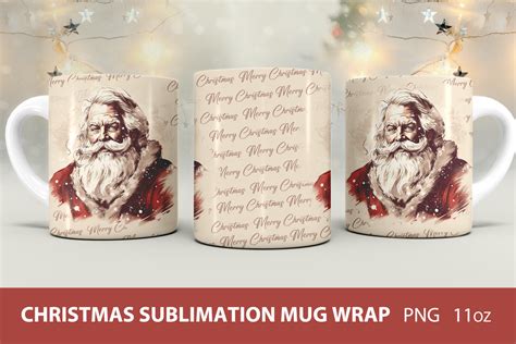 Christmas Mug Retro, Santa Mug Wrap Graphic by KMarinaDesign · Creative Fabrica