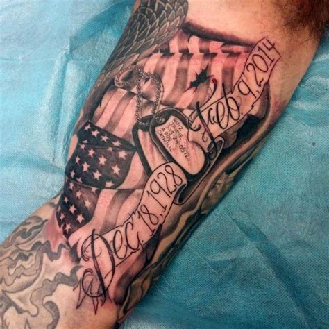 30 Awesome Dog Tag Tattoos for Men [2024 Inspiration Guide] | Dog tags tattoo, Flag tattoo ...