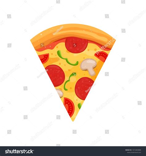 Pizza Slice Sign Cartoon Illustration Colorful Stock Illustration ...