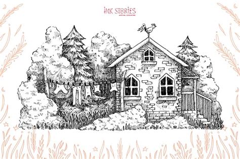 Forest Houses | House illustration, Illustration, Forest house