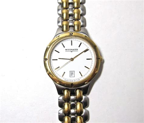 WITTNAUER Two Tone Men's Watch Stainless Steel Band Swiss