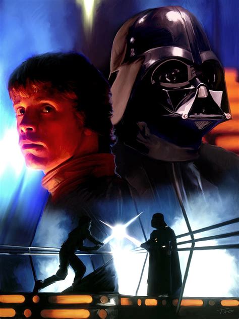 Luke Skywalker Vs Darth Vader Painting by Paul Tagliamonte