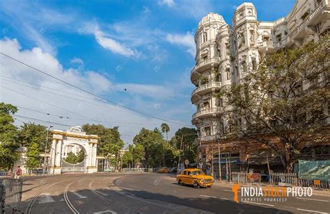 Old Heritage Buildings With City Road At Kolkata | India Stock Photo