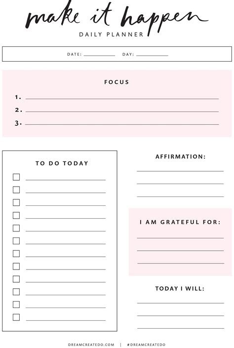 Get your personalized planner/ calendar | Planner pages, Daily planner ...