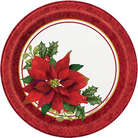 BEST Price Guaranteed 8 pack Christmas Joyful Poinsettia 8-inch Paper ...