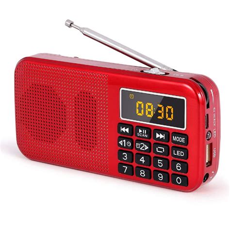 Buy PRUNUS 3000mA J-725C Portable Mini FM Radio,Small Radio Speaker Music Player USB Drive TF ...
