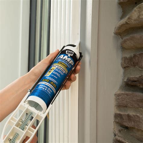 DAP AMP 9-oz Window and Door White Paintable Advanced Sealant Caulk in ...