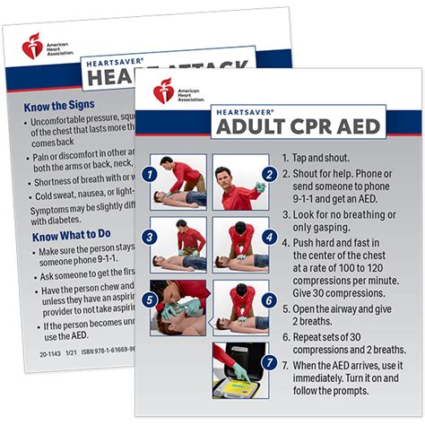 Heartsaver® Adult CPR AED Wallet Cards | AHA