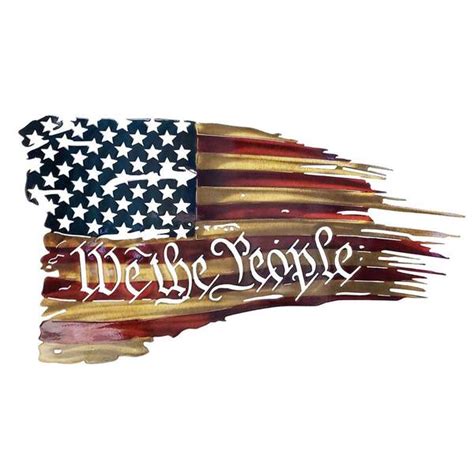 We The People Tattered Flag Metal Wall Art 101210146 - The Home Depot