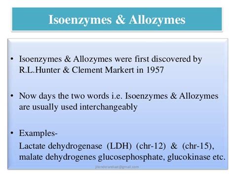 Allozymes and isozymes