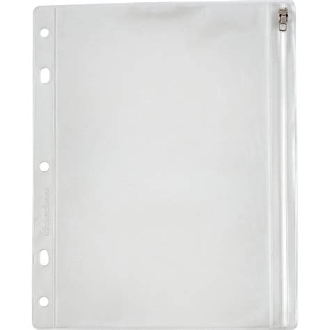 Oxford Zippered Binder Pockets, 10 1/2" x 8" Sheet - Clear, White ...