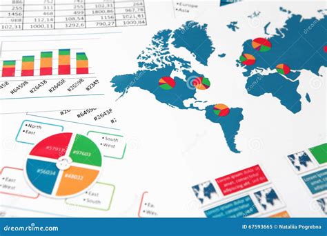 World Map with Charts, Graphs and Diagrams Stock Image - Image of industry, graph: 67593665