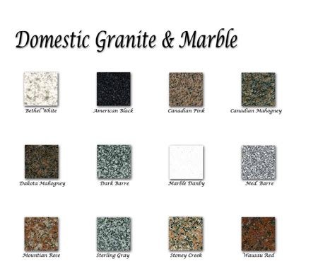 Granite & Marble color selections headstones-monuments for sale in Ohio