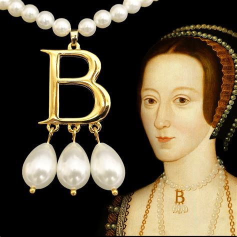 Anne Boleyn B Necklace, Anne Boleyn Replica Necklace, B Letter Necklace, B Initial Pendant ...