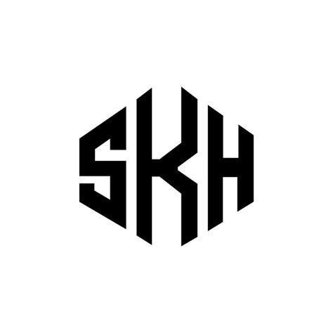 diseño de logotipo de letra skh con forma de polígono. diseño de logotipo en forma de cubo y ...