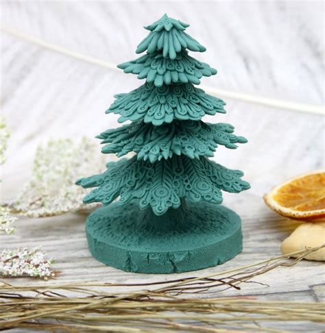 Christmas tree polymer clay figurines for home decor by Evgeny Hontor | Clay projects, Clay ...