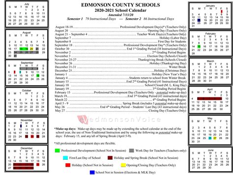 County Schools Calendar - THE EDMONSON VOICE