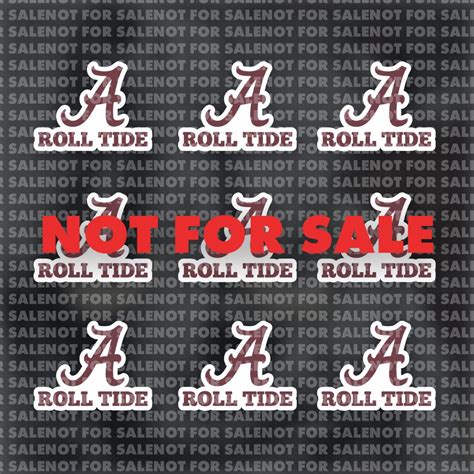 Alabama Crimson Tide Sticker Set Peel and Stick (9 Stickers)