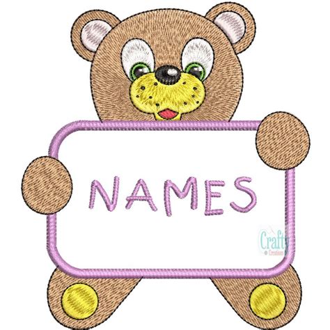 Kids Name Tag Designs Set - 5x7 - Products - SWAK Embroidery