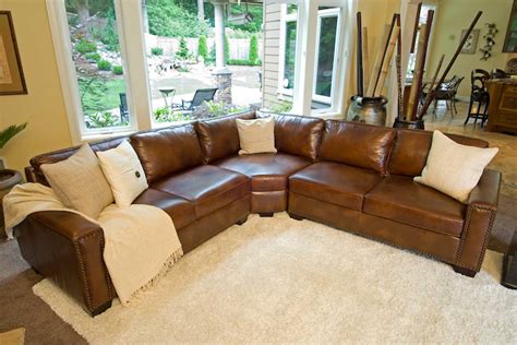 ELEMENTS Fine Home Furnishings Carlyle Top Grain Leather Sectional Sofa - Rustic CAR-SEC-LAFL ...