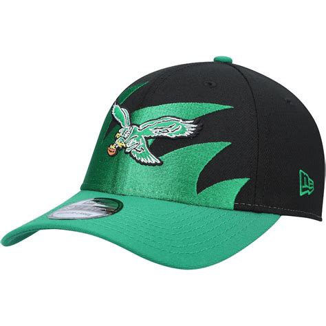 Men's New Era Black/Kelly Green Philadelphia Eagles Surge 39THIRTY Flex Hat