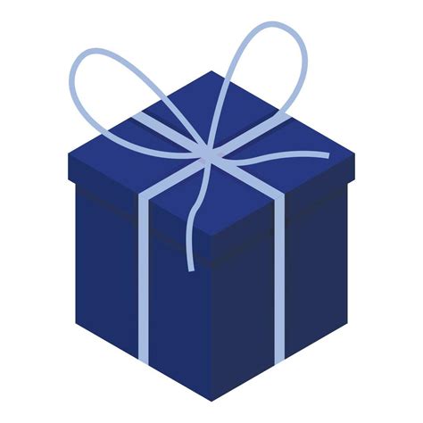 Blue gift box icon, isometric style 15200488 Vector Art at Vecteezy