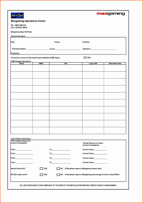 12 Sign Off Sheet Template Excel - Excel Templates