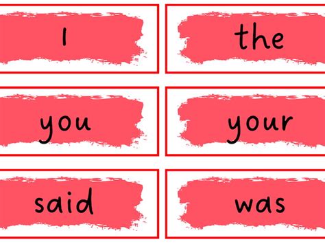 RWI Red Words Set 1,2, 3 and 4 | Teaching Resources