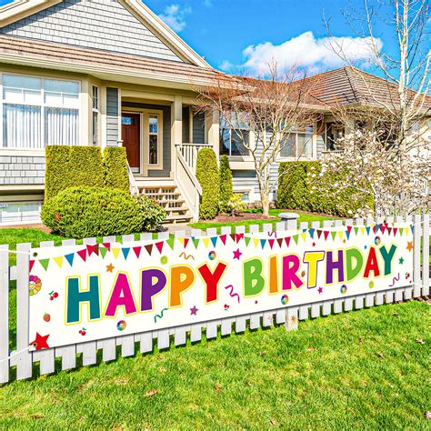 Buy Large Happy Birthday Banner, Colorful Happy Birthday Yard Banner, Big Outdoor Birthday ...